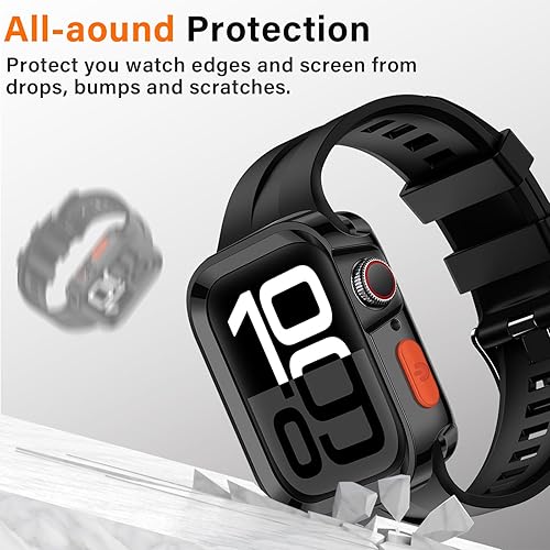 Miniatura 10 de Amizee Funda resistente compatible con Apple Watch Series 987 de 1.772 pulgadas Series 6SE54 de 1.732 pulgadas, TPU suave a prueba de golpes a