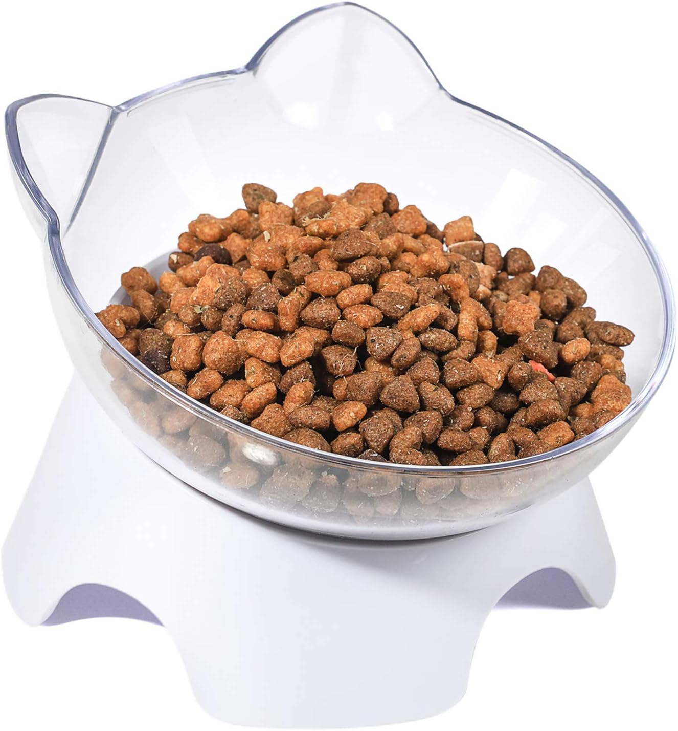 MILIFUN Anti Spill Tilted Cat Food Bowls, Whisker Fatigue Elevated Bowls Set for Cat and Puppy, Pet Bowl Holds About 1 Cup of Pet Food