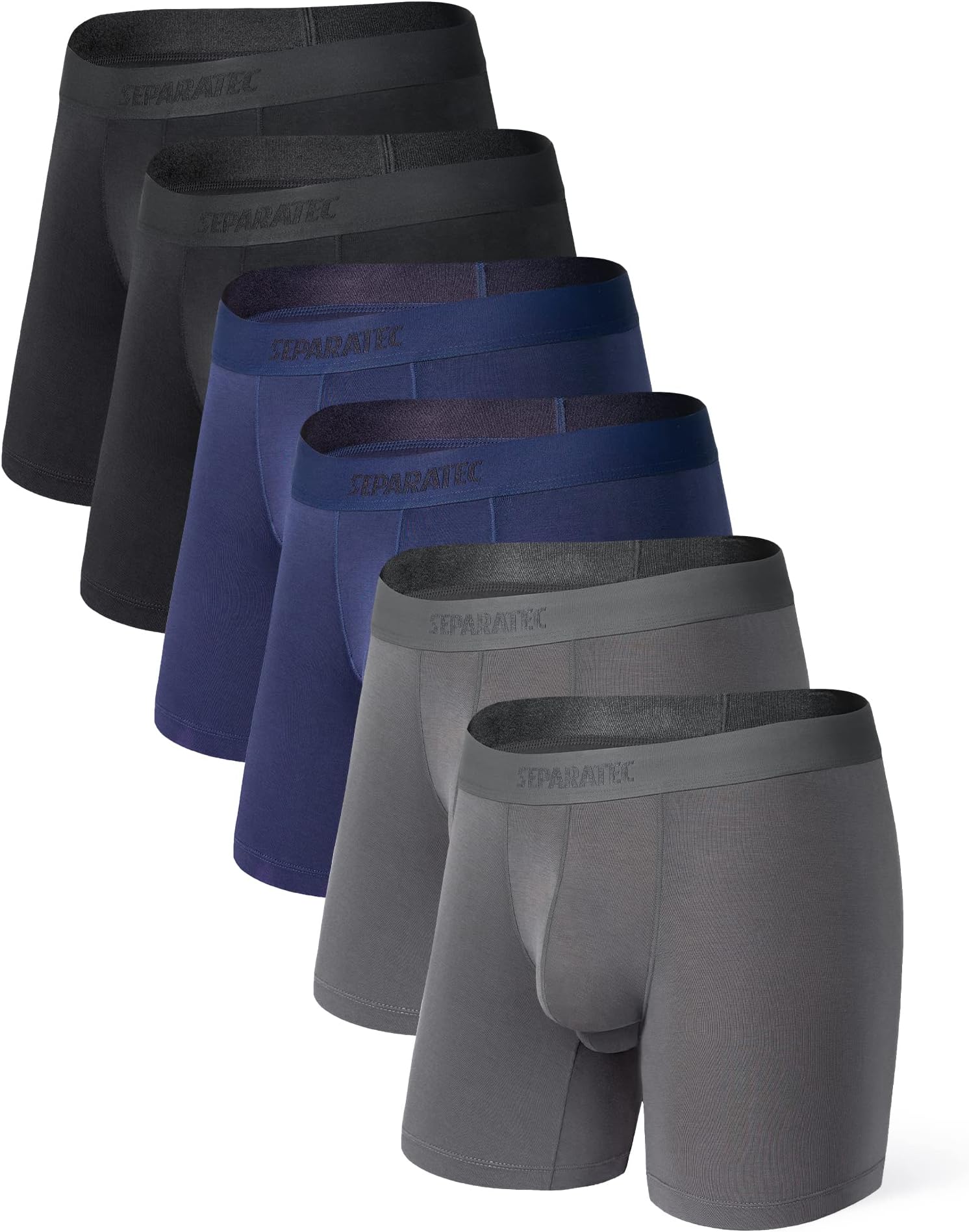 Dual Pouch Men's Underwear Moisture-Wicking Bamboo Rayon Comfortable Casual Boxer Briefs Multipack 2.0 New Series