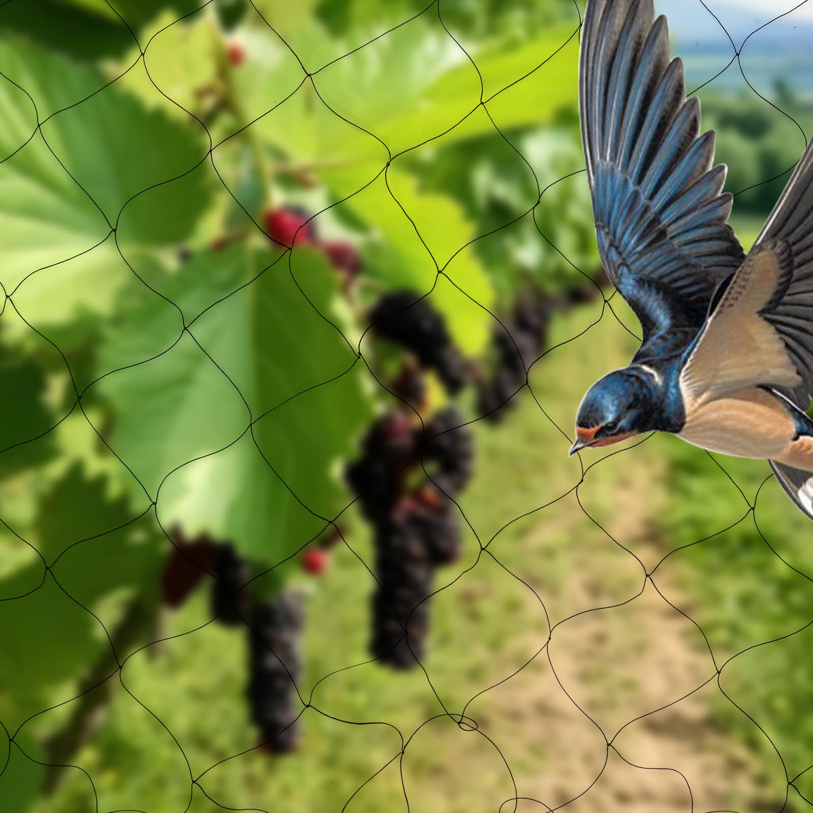 Rete di protezione per uccelli, a maglia stretta, per stagno, per foglie, con ganci, fascette, da giardino, per esterni, aiuole rialzate, per alberi da frutto, protezione da uccelli, galline, piccioni
