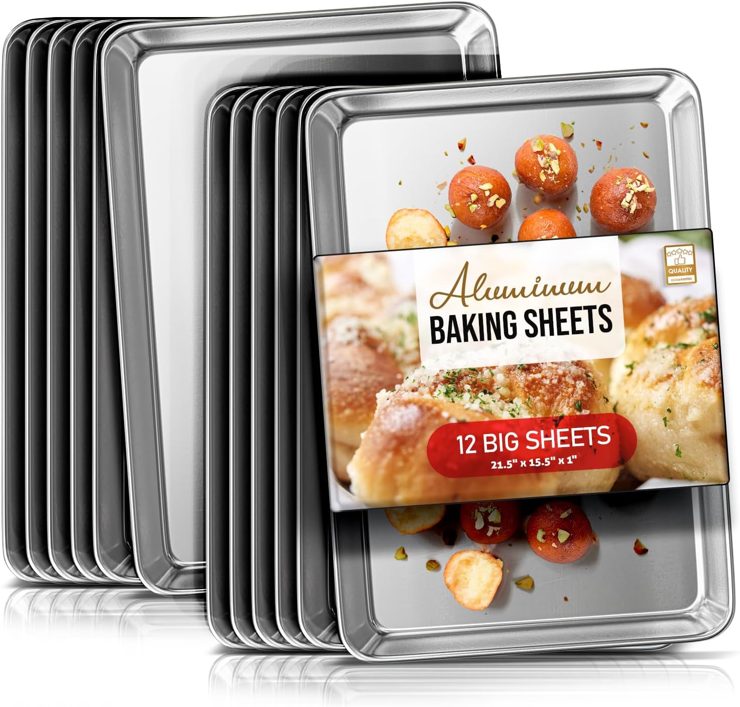 Eatex Aluminum Baking Sheet Set, 12 Pack Cookie Sheet Set