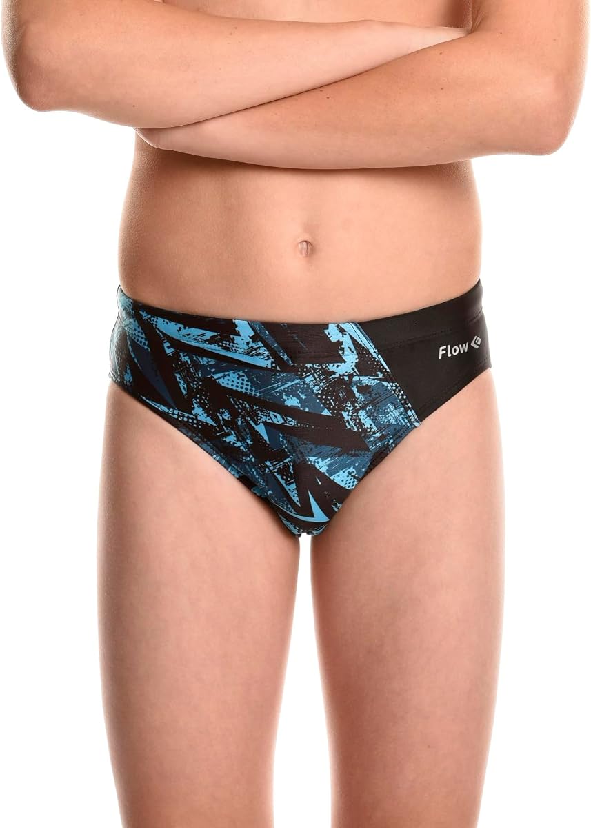 Flow Splice Swim Briefs - Boys Brief Style Swimsuit for Swimming Practice and Competition in Suit Size 21 to 32