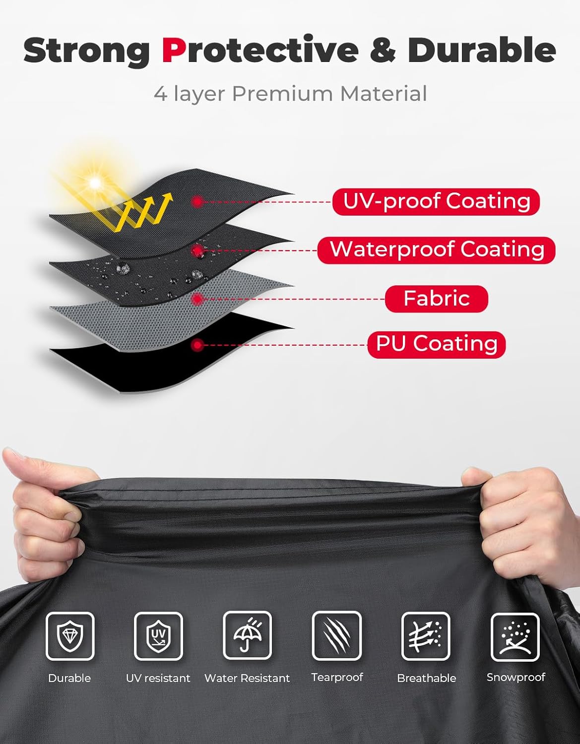 KEMIMOTO Full Cover and Center Console Bag Polaris Slingshot with Roof 2023 2024 S SL SLR R ROUSH Edition Windproof All Weather Protection Covers with Reflective Strips for Slingshot Accessories