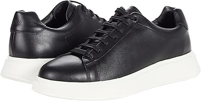 Amazon.com | Hugo Boss BOSS Bulton Runner Leather Sneakers Black 44 (US  Men's 11) D (M) | Fashion Sneakers