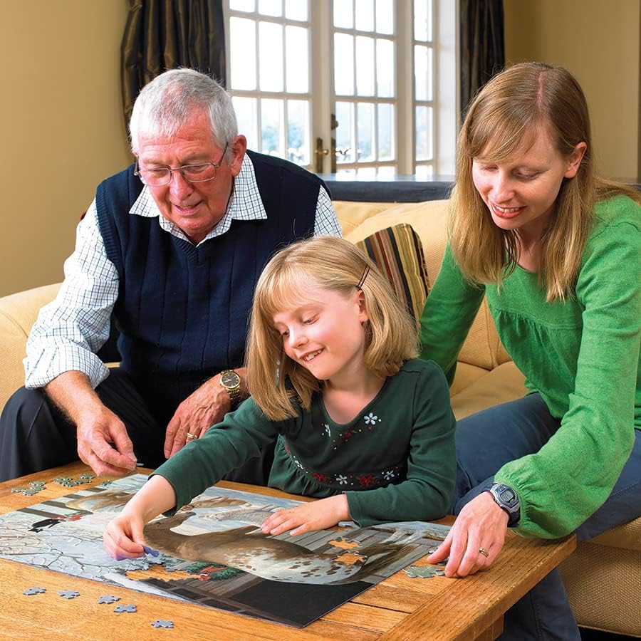 Miniatura 3 de Cobble Hill Family Piece's 350 Puzzle - Granero de invierno - Cartel de muestra incluido