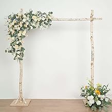 Efavormart 7.5ft Natural Birch Wood Square Wedding Arch, Rustic Arbor Photography Backdrop Stand