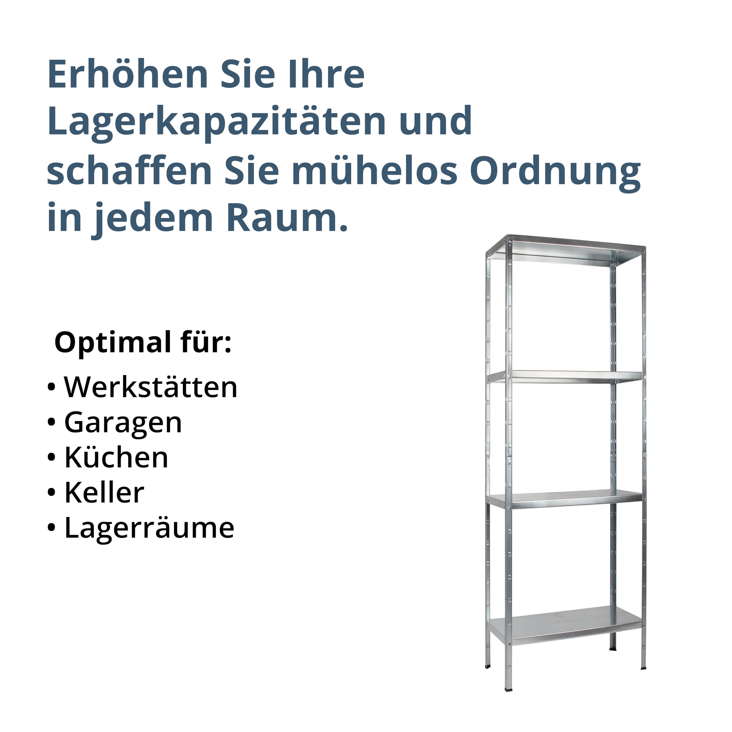 Schulte Regalwelt regał magazynowy z 4 półkami PowerMX, 180 x 75 x 35 cm, system regałów, regał wtykowy z łatwym montażem bez śrub, nośność półki do 50 kg (nośność całkowita do 200 kg)