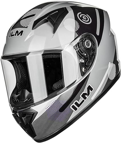 ILM Casco para jóvenes y niños de cara completa para motocicletas, aprobado por el DOT y ECE, para motocross, ATV, bicicleta de tierra, casco de