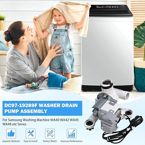 Miniatura 8 de DC97-19289F DC97-19289B DC97-19289A PX3516-01 Conjunto de bomba de drenaje para lavadora Samsung Reemplazo DC97-17349B, DC97-17366A, DC97-17366J,