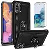 STARSHOP Compatible with Samsung Galaxy S20 Plus Case, [NOT S20  S20 Ultra] with [Tempered Glass Protector Included] Metal Ring Kickstand Military Grade Shockproof Drop Protection Cover -Black