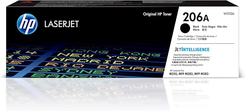 HP 206A Black Toner Cartridge | Works with Color LaserJet Pro M255, MFP M282, M283 Series | W2110A