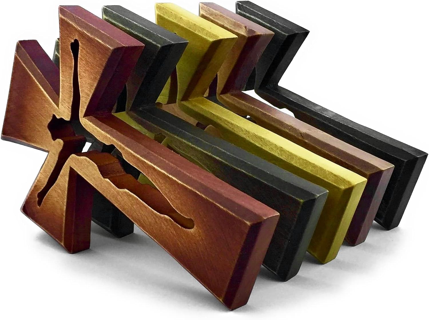 Wooden Carved Cross Wall Decor, Decorative Hanging Cross, Large Wooden Cross, Crucifix Wall (5.9 inch, red)