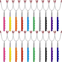 20 Pack Marshmallow Roasting Sticks for Fire Pit, 34" Smores Sticks Skewers with Rubber Handles, Stainless Telescoping Marshmallow Skewers Hot Dog Fork Campfire Cooking Equipment Fire Pit Accessories