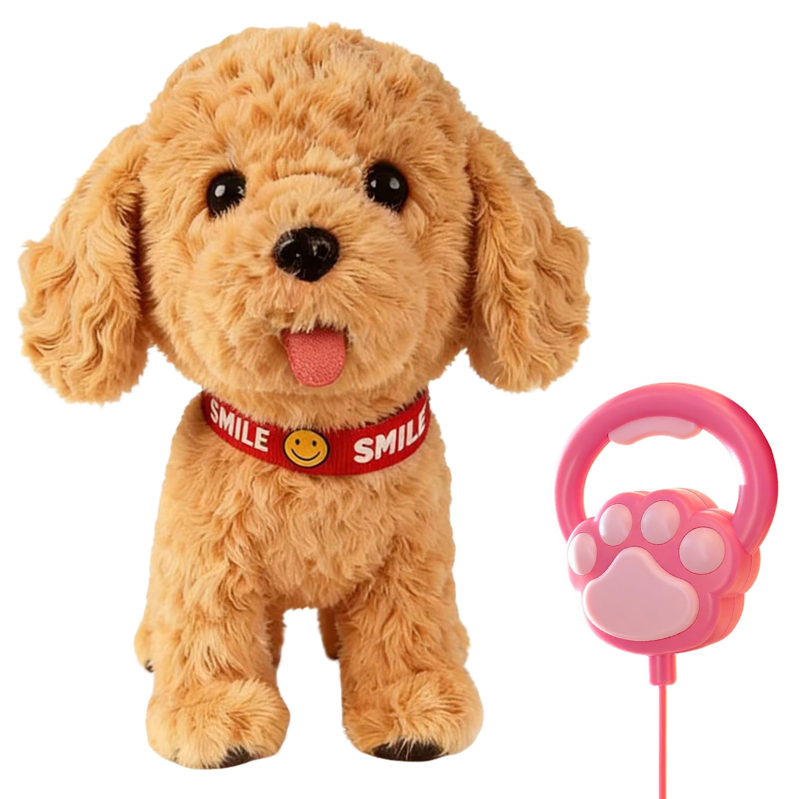 Smart Robot Dogs Realistic, Interactive Walking Plush Robots Dog Toys, Real Robot Dog with Leash Remote - Walking, Barking, Singing, Tail Wagging, Tongue & Licking Motion, Electronic Pet Gift for Kids