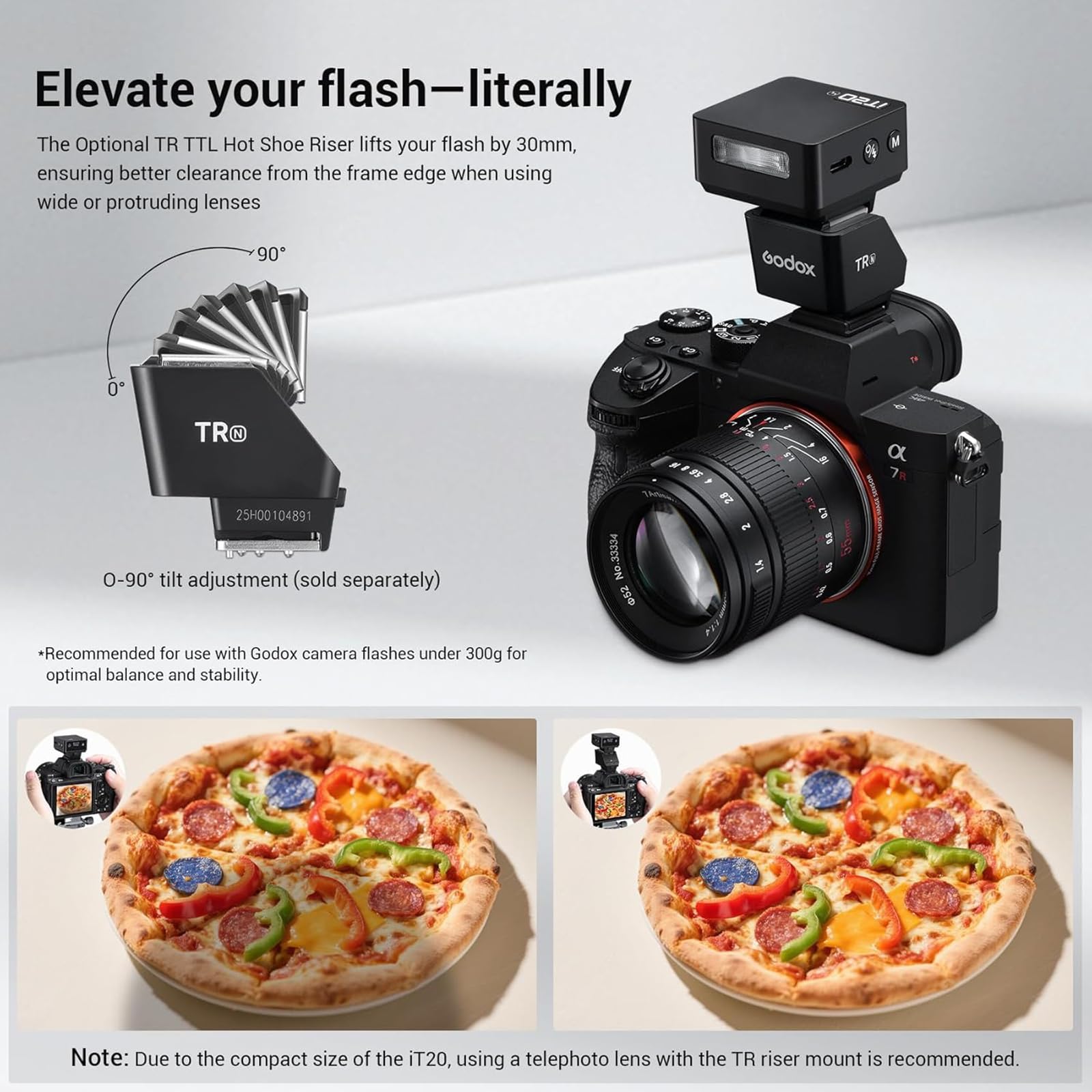 Godox iT20F iT20-F Mini Flash,Bolsillo Flash de Pantalla Intuitiva, Soporta TTL Automático Parpadeo/M Parpadeo Manual, 700 Destellos a Potencia Máxima,Batería de Litio,Compatible con Fuji Cámara