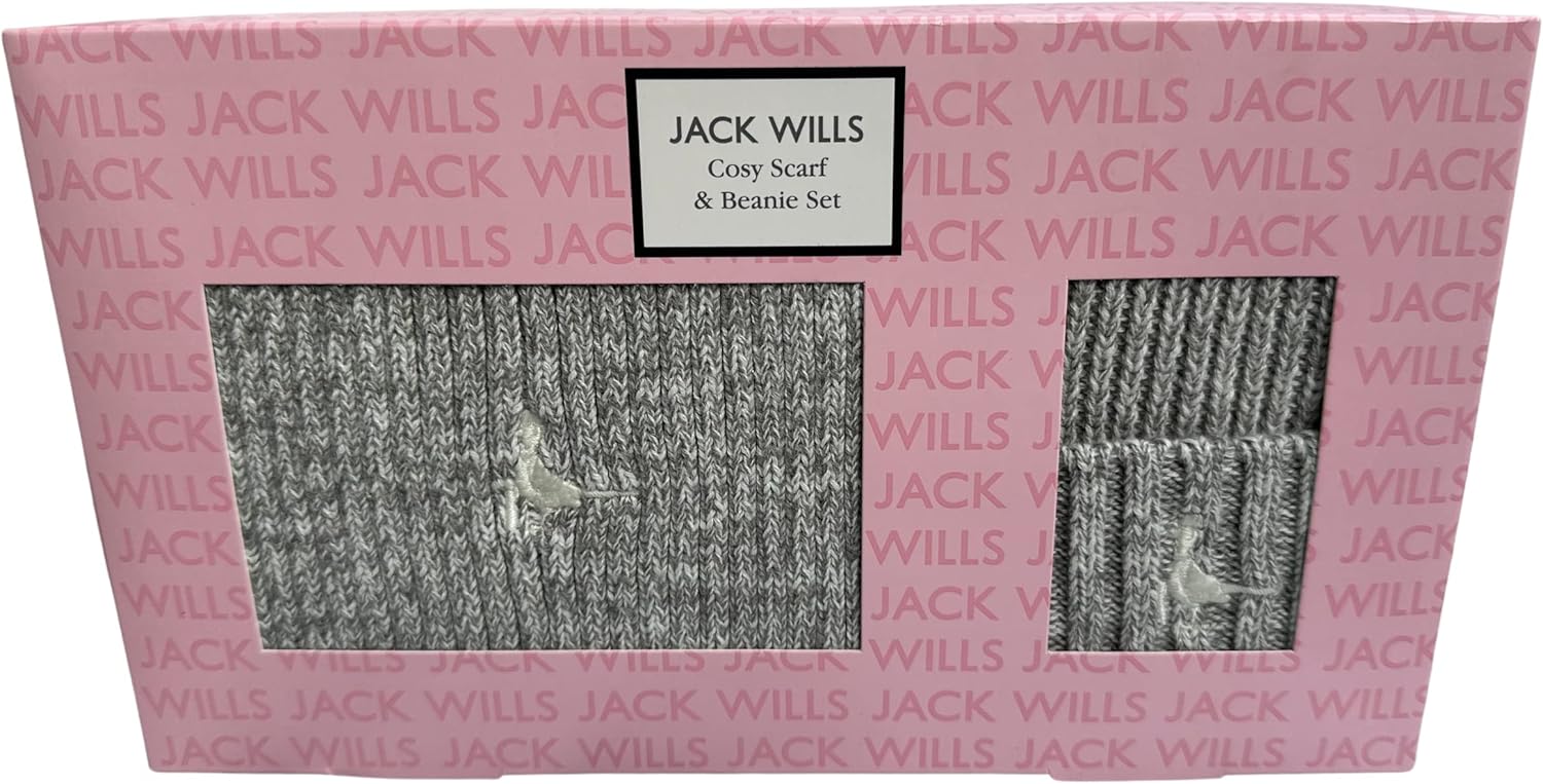 Jack Wills Cosy Gift Set Scarf & Beanie Gifts Kit with Topline Thank