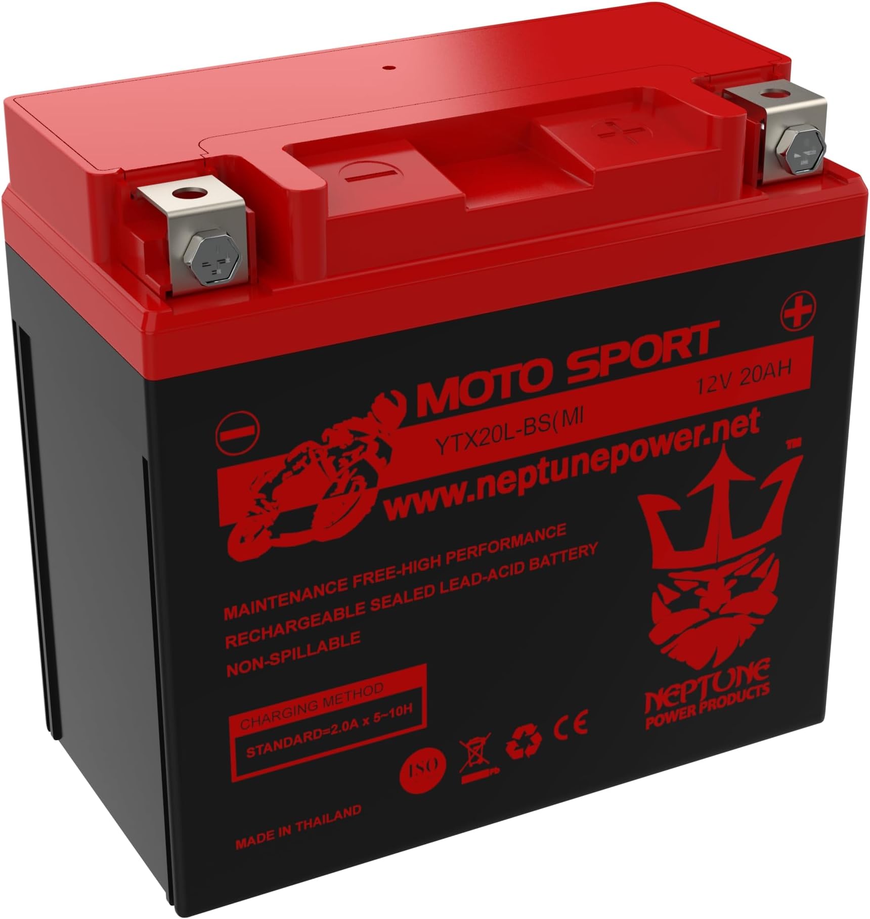 Neptune YTX20L-BS Replacement Battery Factory Activated for Honda 1800 CC GL1800 Gold Wing 01-09