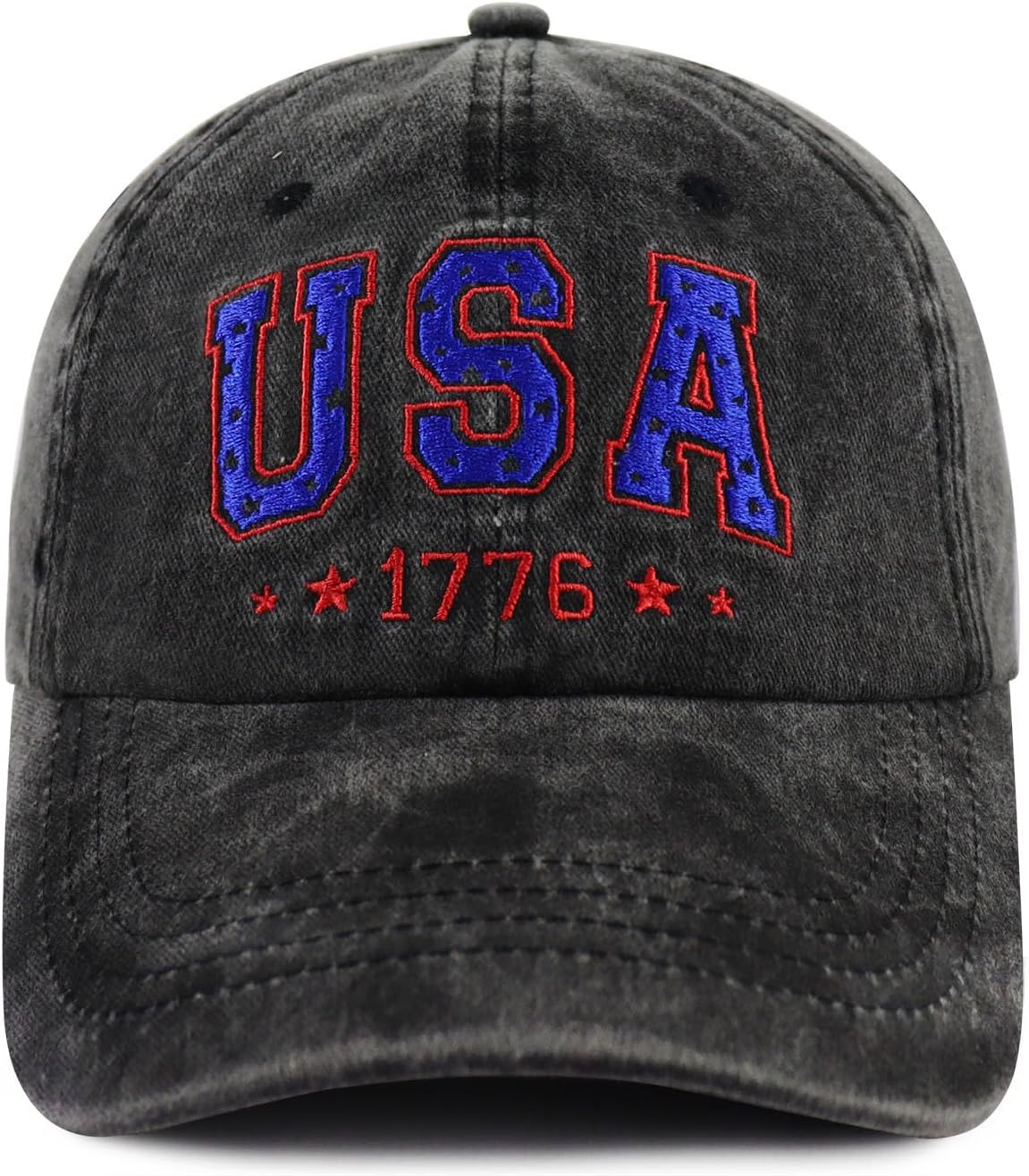 USA Flag 1776 Hat for Men Women, Funny Adjustable Cotton Embroidered 4th of July Decorations Baseball Cap