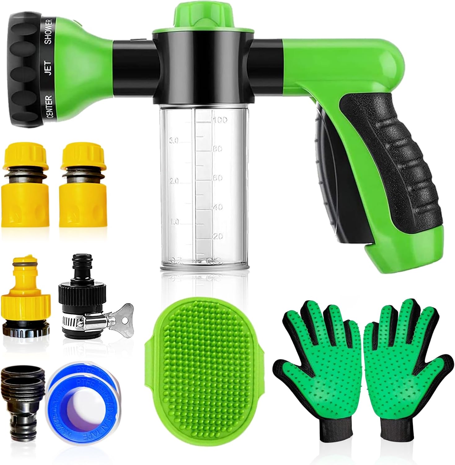 Pup Jet Dog Wash Hose Attachment, 8 in 1 Dog Shower Sprayer