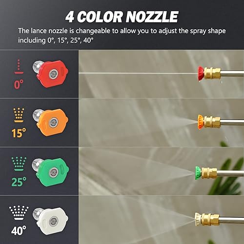 Miniatura 6 de DNA MOTORING TOOLS-00229 - Lavadora a presión eléctrica de hasta 2176 PSI de 2.4 GPM de flujo máximo para limpieza de patio y automóvil con boquilla