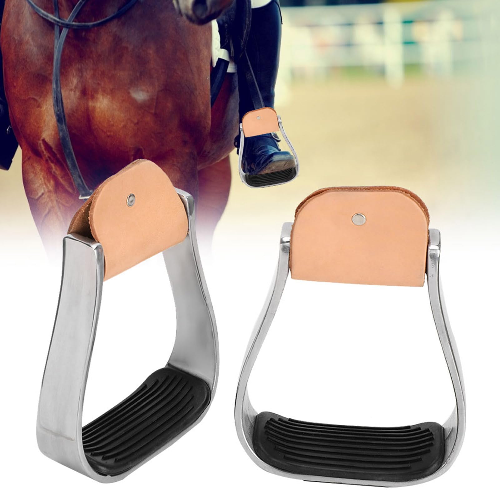 Staffe per Equitazione Staffe Western Imbottite in Alluminio per Sella da Cavallo Western