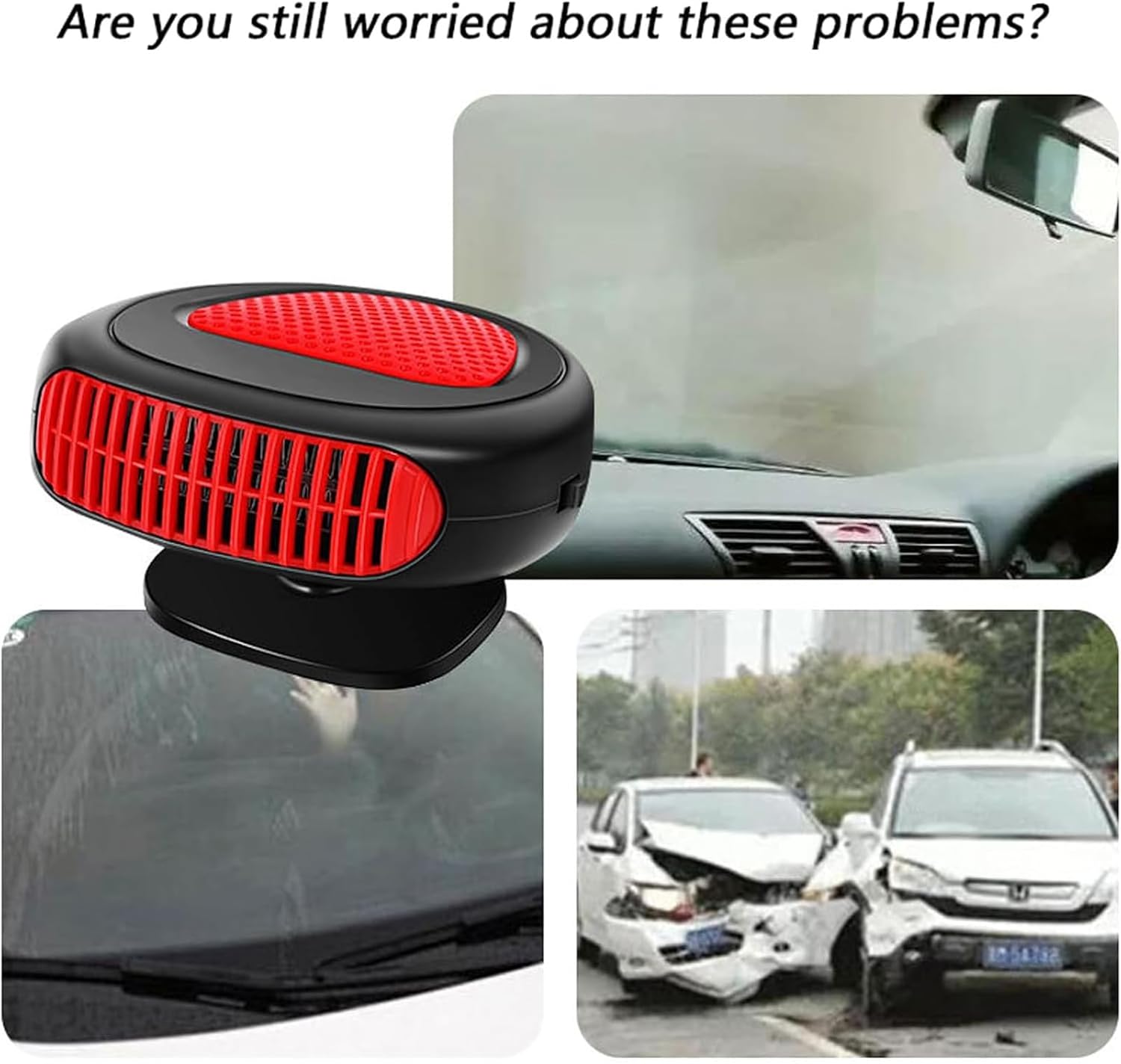 2 in1 Portable Fast Car Heater Defroster, Car Warm Air Blower, Portable Fan Window Defroster Demister, 12V/150W Windshield De-Icers Defogger for Winter Car Glass