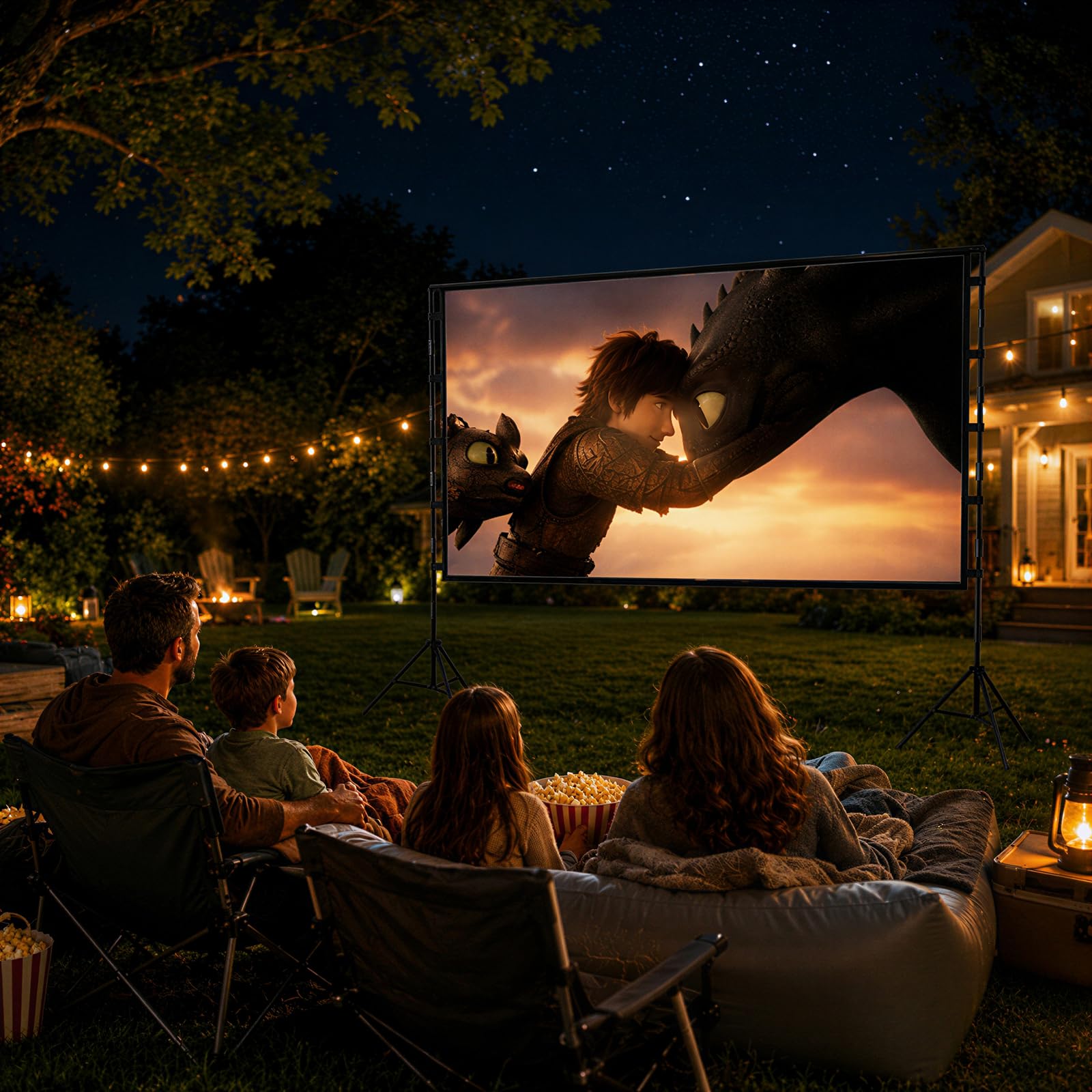 Projektor Leinwand und Ständer - 120 Zoll tragbare 16:9 4K