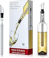 Vista 1 de YouYah Wine Chiller Stick 3-in-1 Stainless Steel Wine Bottle Cooler Stick,Rapid Iceless Wine Chilling Rod with Aerator and Pourer,Wine Gift