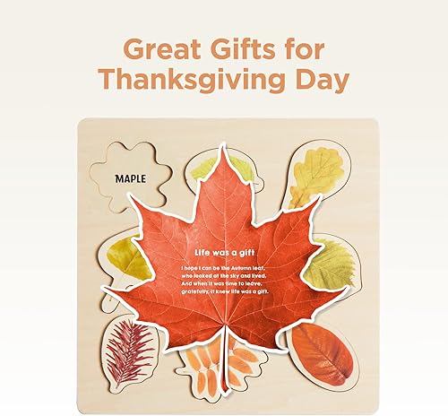 Miniatura 4 de Asweets Rompecabezas de madera de hoja de aprendizaje educativo rompecabezas de hojas Montessori juguete para niños niñas regalo de cumpleaños forma