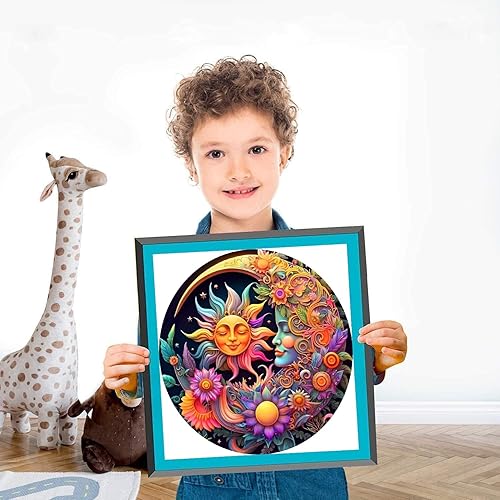 Miniatura 54 de Kits de punto de cruz estampados para adultos, kits de bordado de flores de gato negro para principiantes y adultos, patrones de 11 quilates