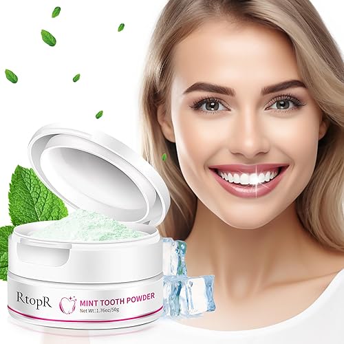 RtopR Polvo de dientes de menta natural Cepillo de limpieza de dientes