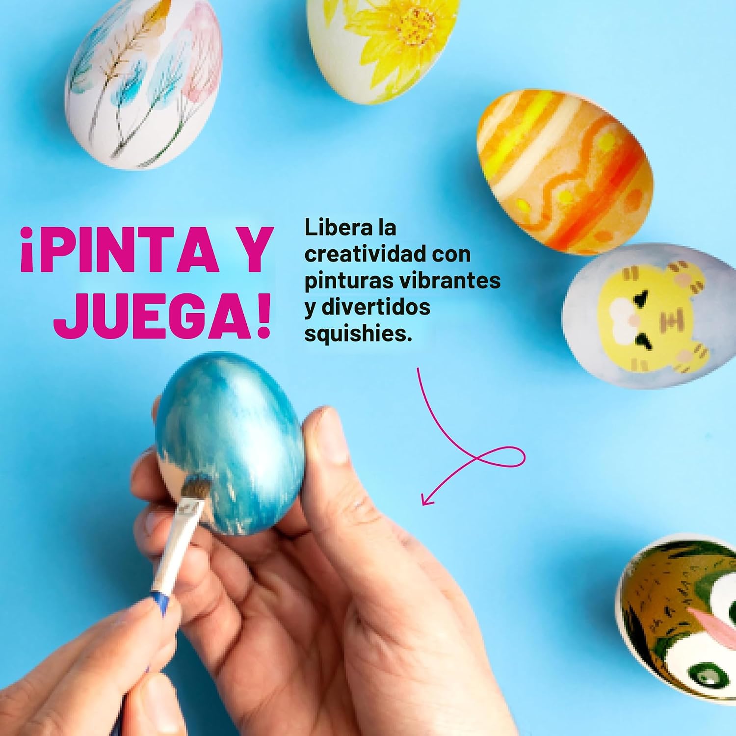 Dan&Darci Kit de Pintura Squishy de Huevo de Pascua - Artes y Manualidades para Niñas y Niños - Actividades Artísticas para Niños - Regalo de — imagen 8