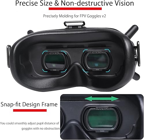 Miniatura 5 de FPV Gafas Correctivas Lentes Compatible con DJI FPV Gafas V2 Vuelo Gafas FPV Drone Accesorios - 8.0D