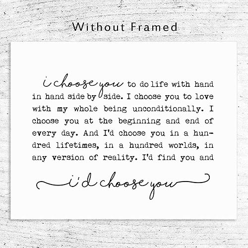 Miniatura 2 de I Choose You Print, Farmhouse Sign, Wedding Gift, Bedroom Wall Art, Marriage Quote, Wedding Anniversary, Rustic Home Decor, Newlywed Gifts,