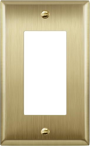 Miniatura 25 de ENERLITES Placa de Pared Metálica para Interruptor Decorativo, Tapa de Tomacorriente, Resistente a la Corrosión, Tamaño Estándar 1-Gang 4.50" x
