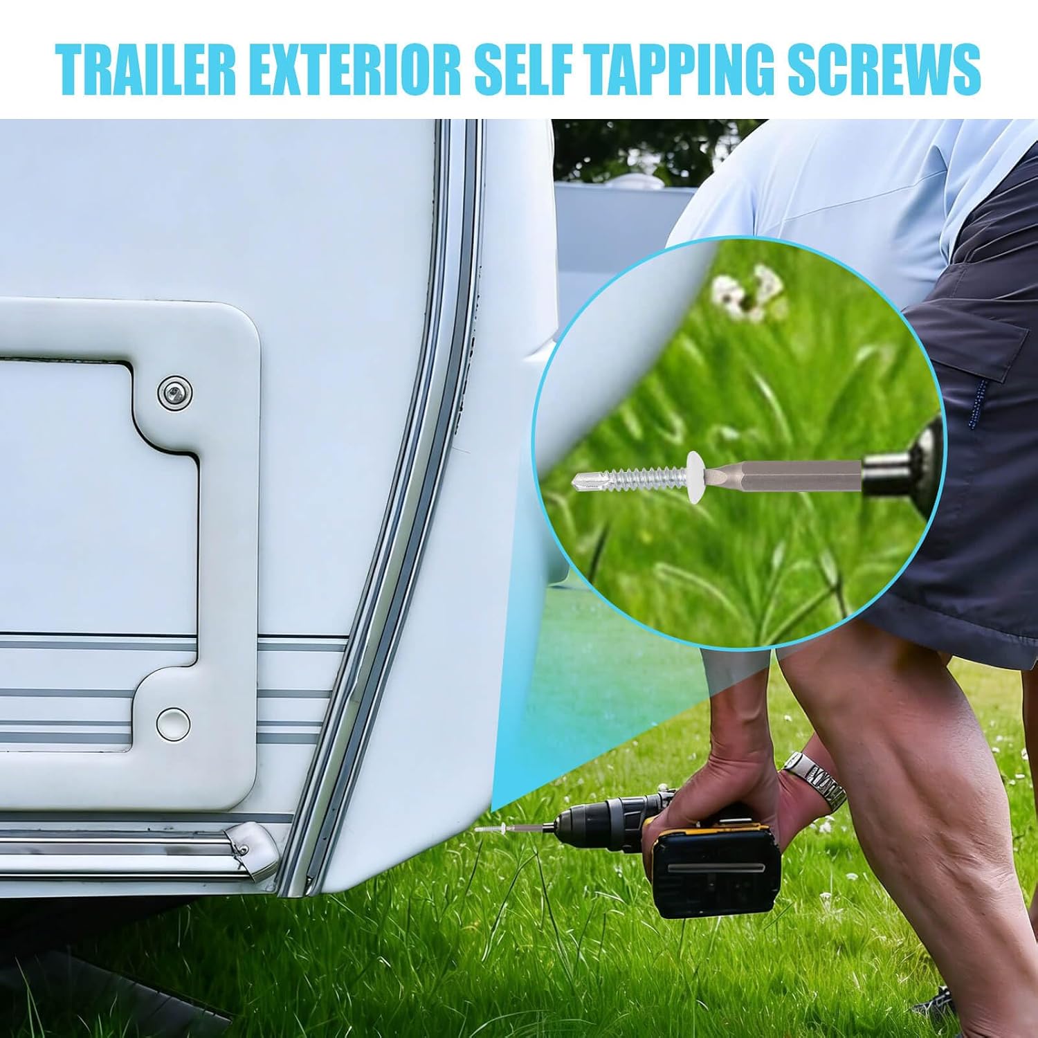 Enclosed Trailer Screws Self Tapping White 100 Pack #10 x 3/4 Inch