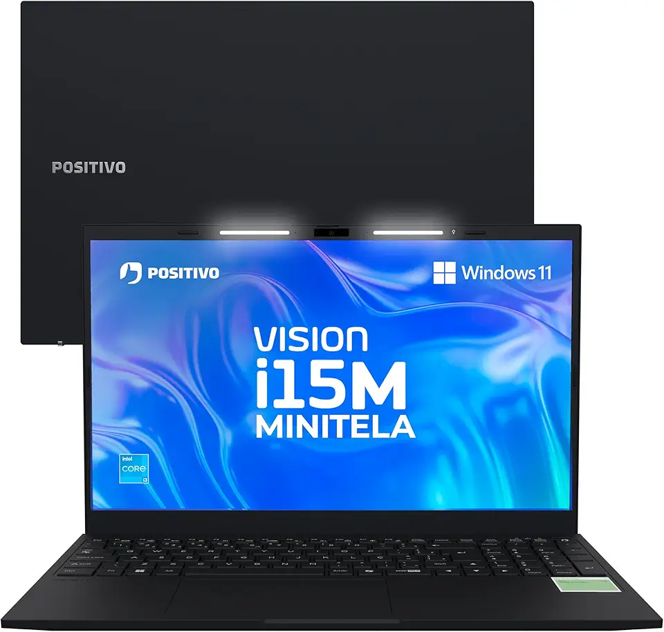 Notebook Positivo Vision i15M Intel Core i3 N300 8GB 256GB SSD Wi-Fi 6 Windows 11 – Tela 15,6" Full HD IPS Antirreflexo – Minitela - Permite upgrade de memória RAM e SSD – Preto