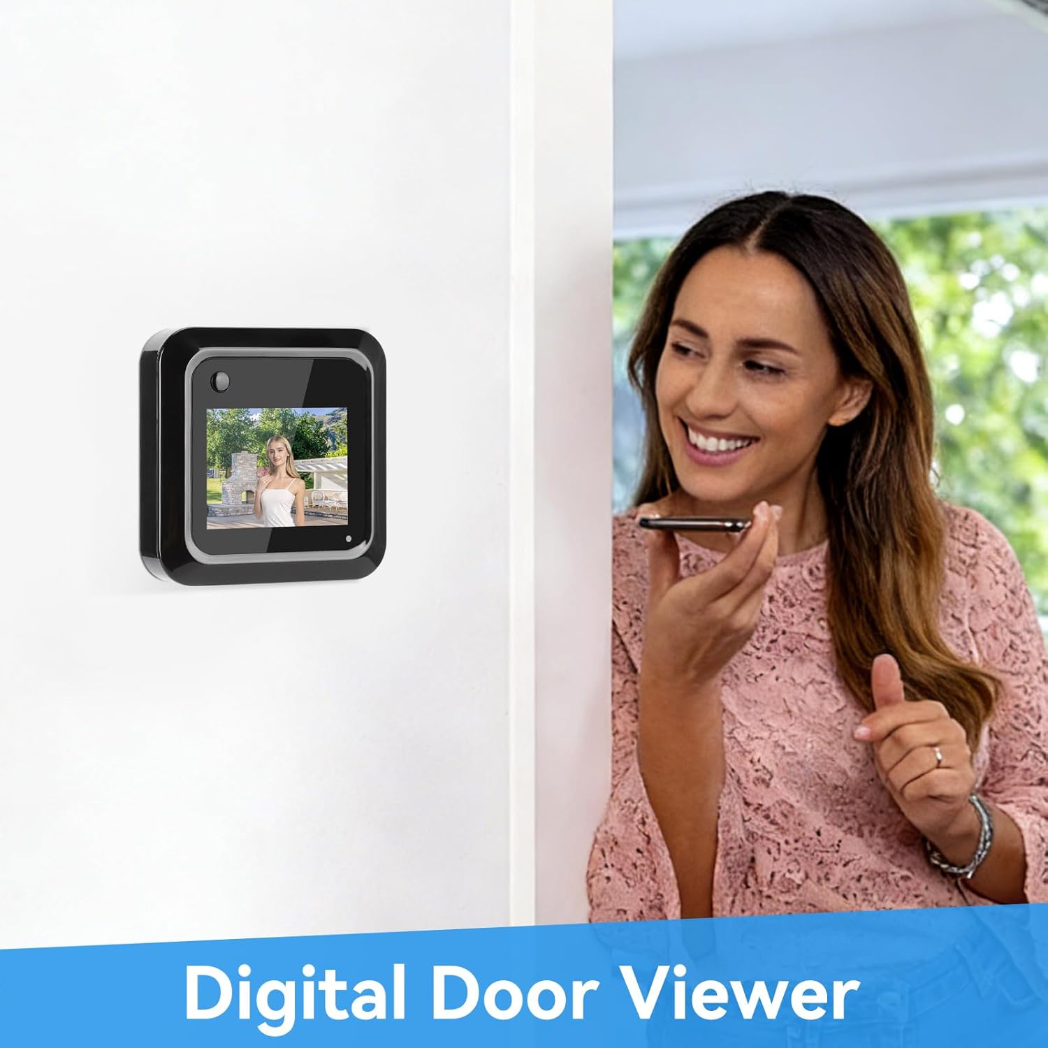 Digital Door Viewer, 2.4in 0.3mp 95 Degree Wide Angle Front Door Peephole Camera LCD Screen Digital Camera Electronic Viewer Security Digital Door Eye Viewer