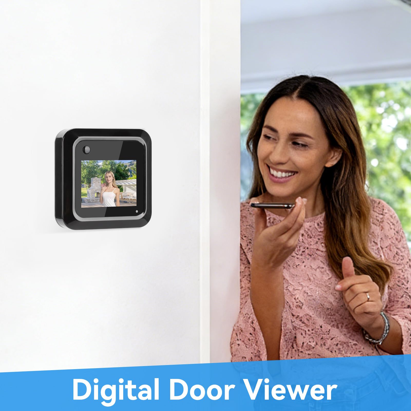 Spioncino digitale da 2,4 pollici, 0,3 MP, grandangolare a 95 gradi, per porta anteriore, con schermo LCD, fotocamera digitale, spettatore elettronico di sicurezza