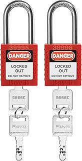Lockout Tagout Locks- 2 Red Loto Locks,Lockout Tagout Keyed Different,2 Keys Per Lock,OSHA Compliant