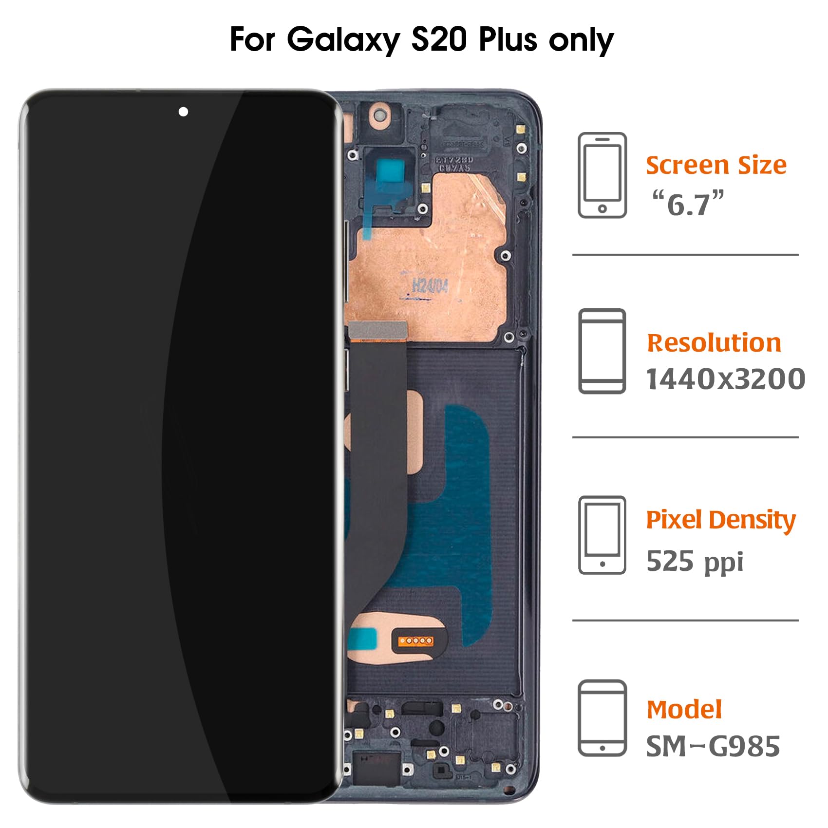 Olivechard Substituição de tela LCD InCell S20 Plus para Samsung