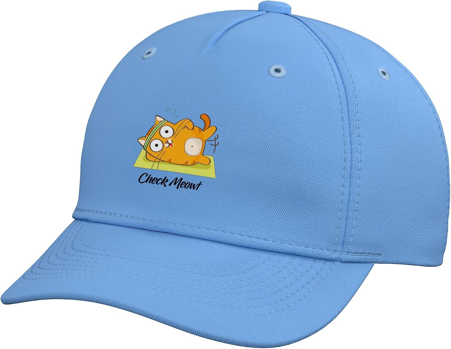 Check Meowt Fitness Cardio Gym Cat Lover Workout Training Adjustable Baseball Hat