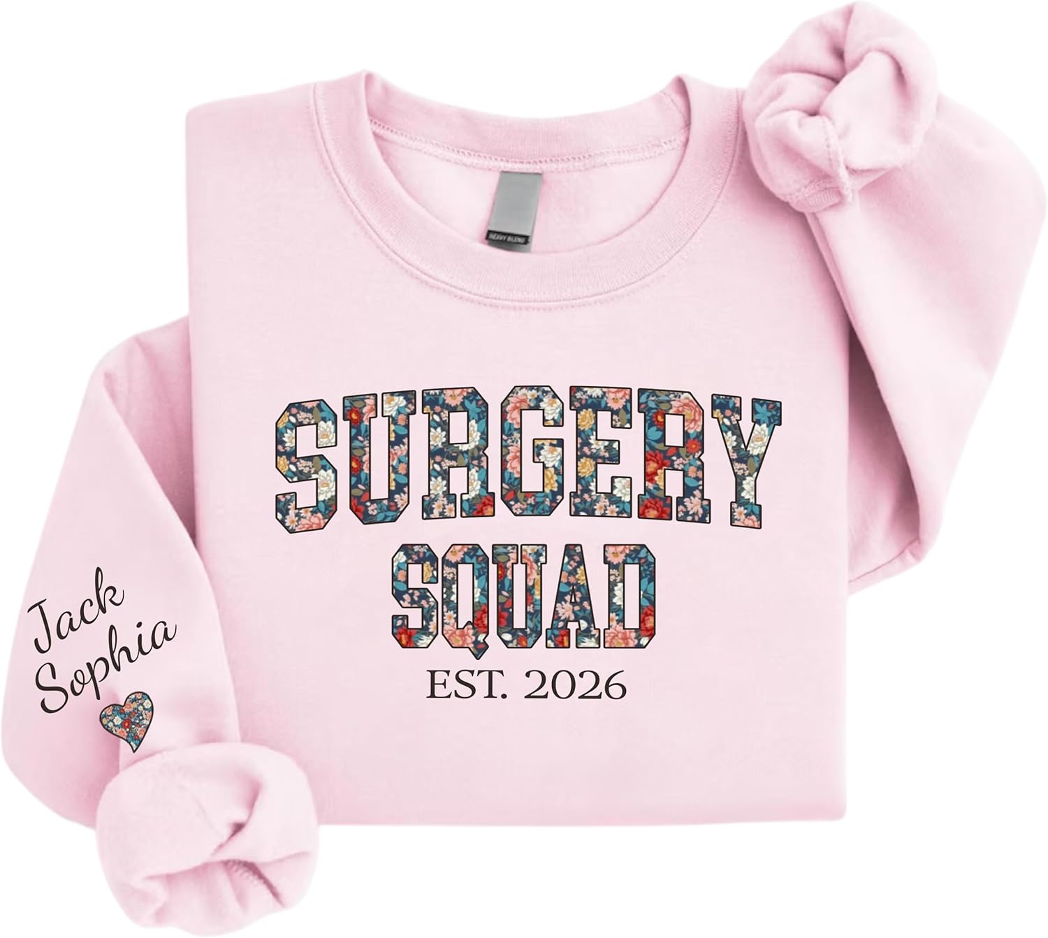 Personalized Nurse Sweatshirt, Custom Name on Sleeve and Established Year, Floral Letter Pullover, Gift For Nurse - Image 3