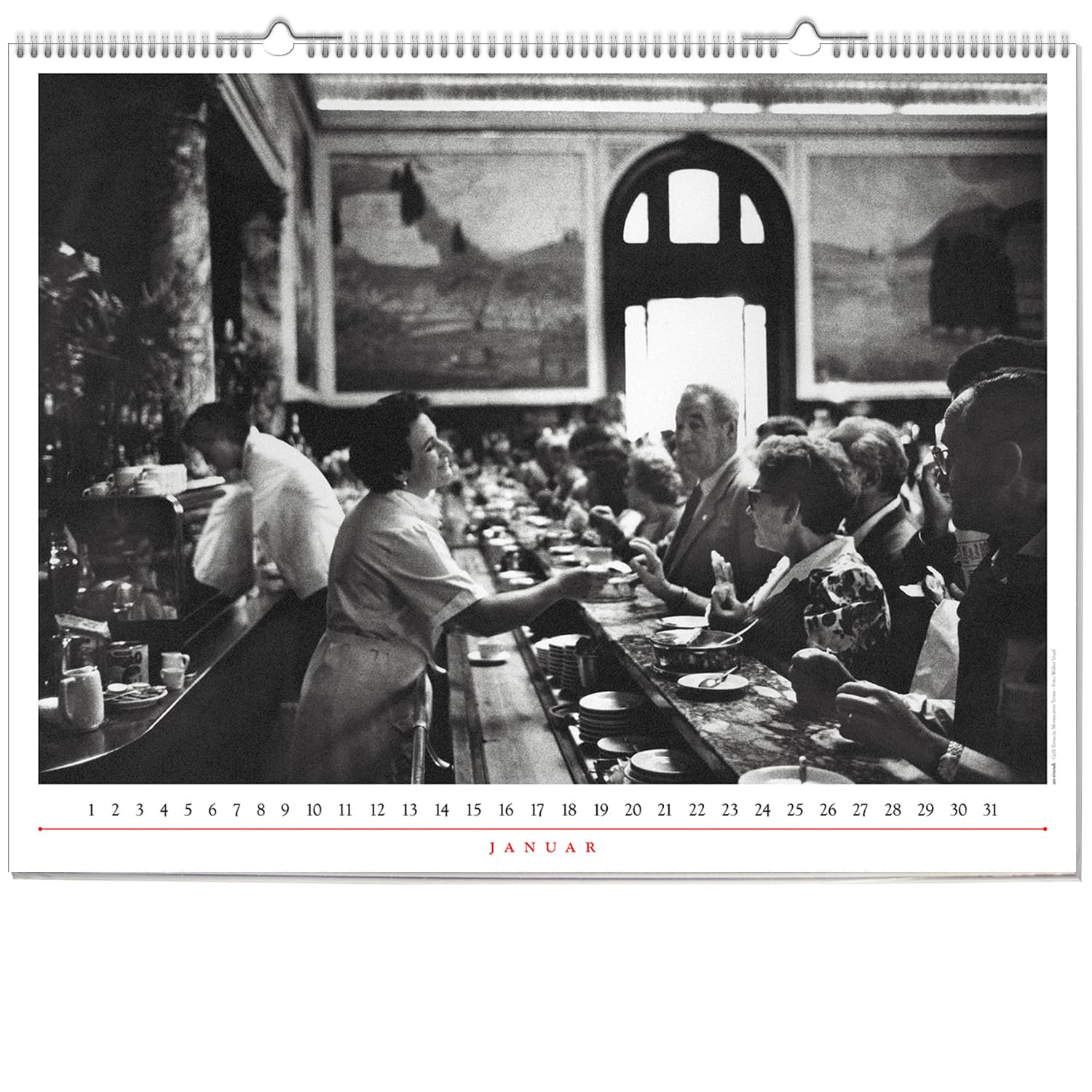 Italienische Caffè-Bars. Immerwährender Monumentalkalender - Kalender mit schwarz-weiß-Fotografien - Italienische Caffe-Bars