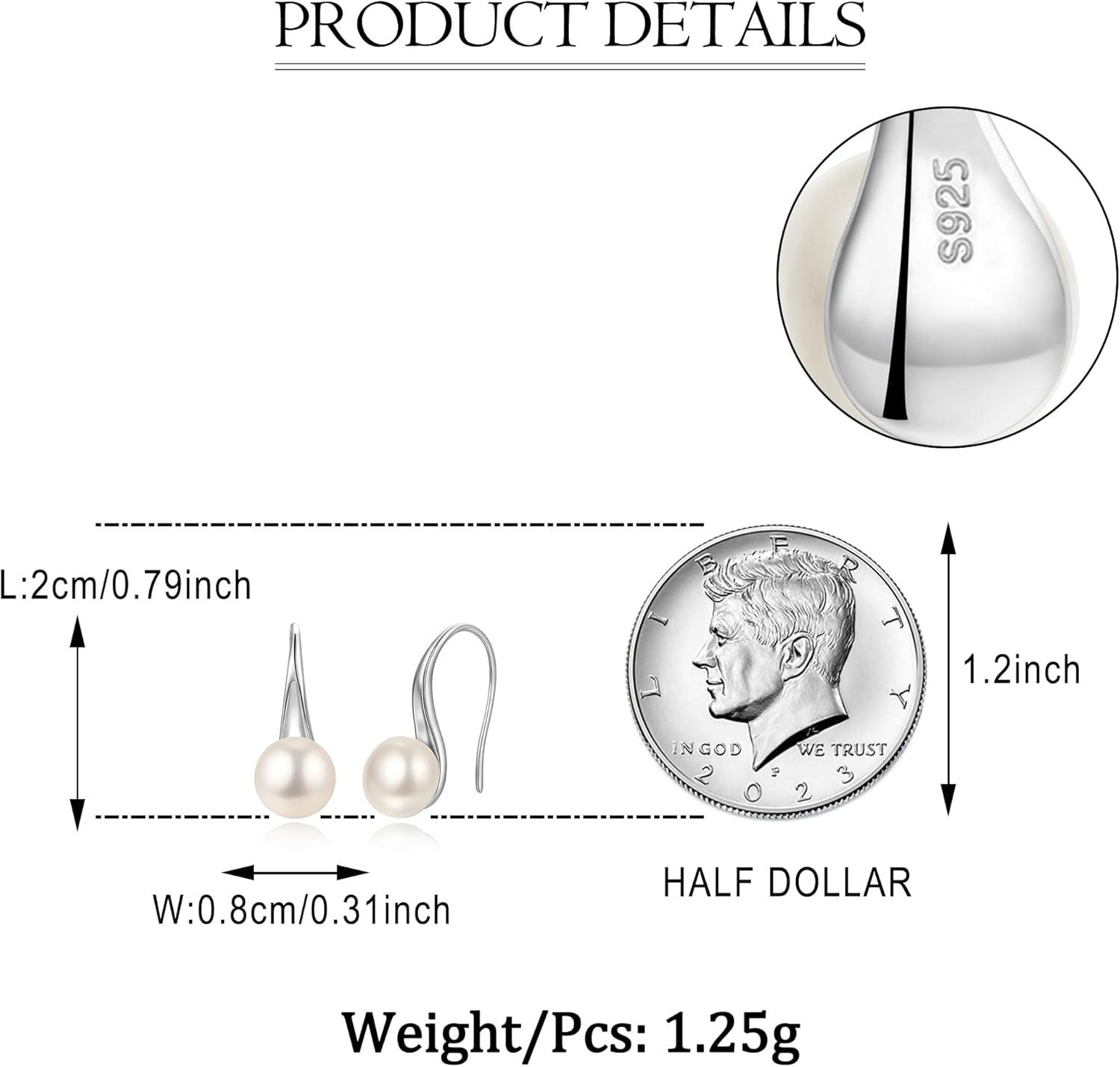 EVER FAITH 925 Sterling Silver Handpicked Pearls Dangle Earrings Wedding Bridal Prom Jewelry for Women Bride - Image 7