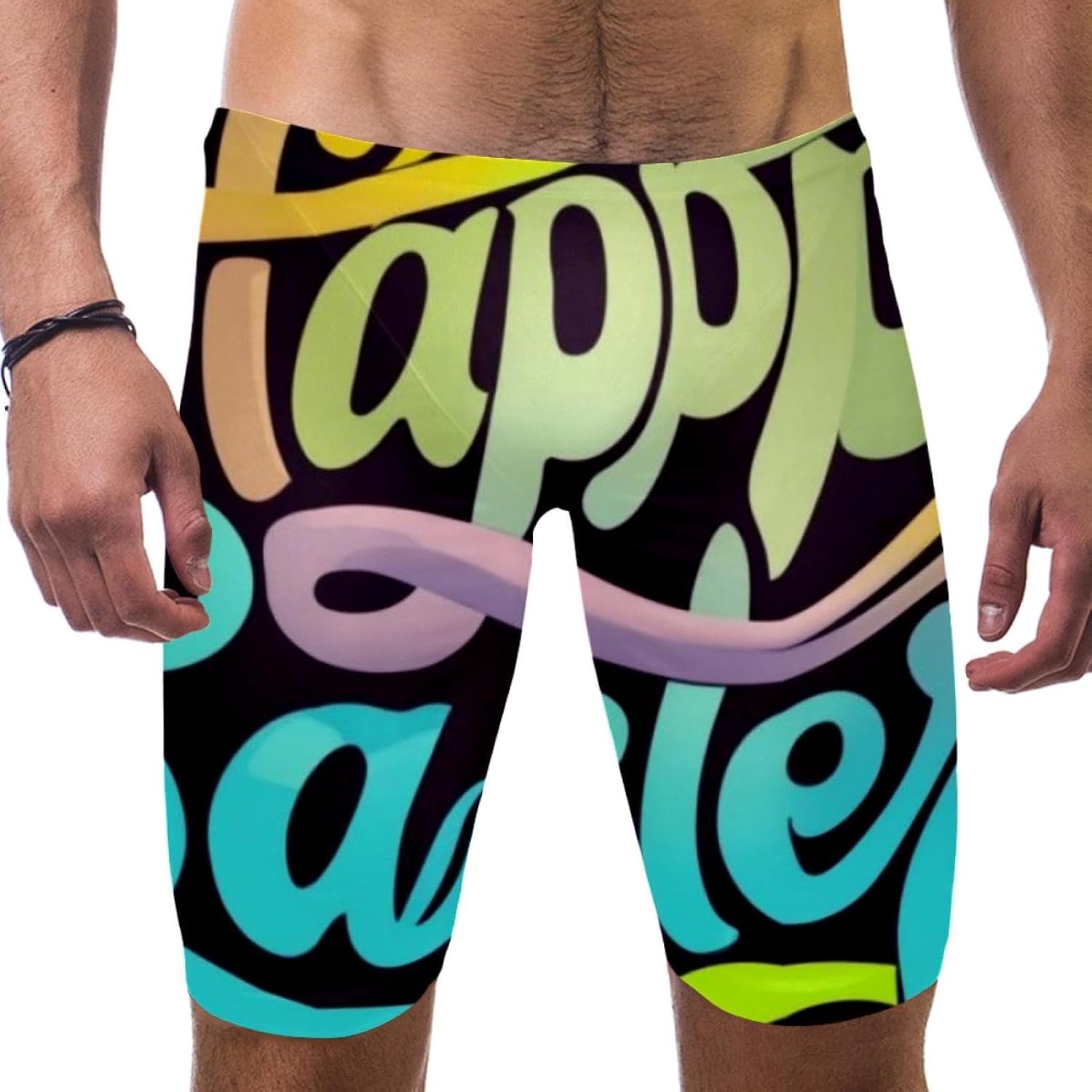 Happy Easter Men's Swimsuit Jammer Quick Dry Swim Jammer Racing & Training Swimsuit