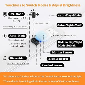 Touchless LED Motion Sensor Under Cabinet Lighting, USB Plug-in