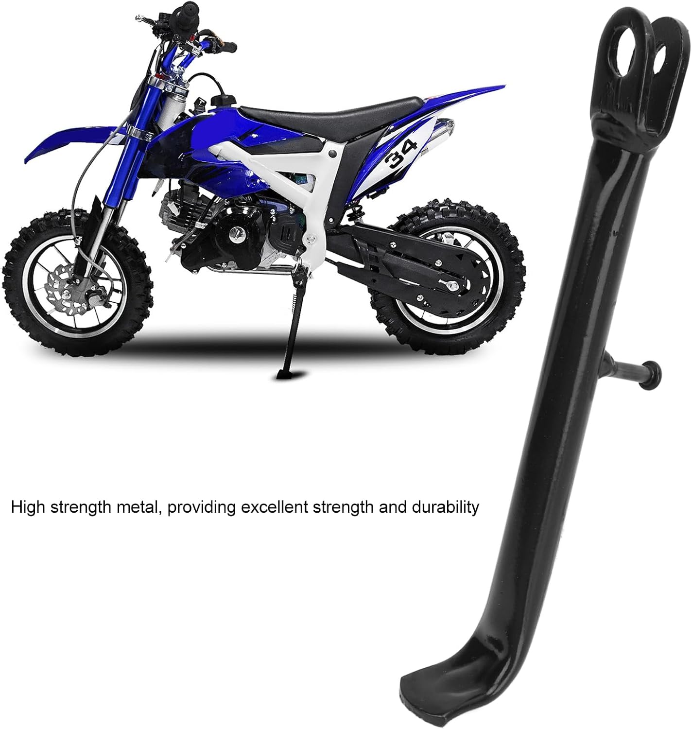 Kickstand for 2 Stroke Pocket Bike, Heavy Duty Motorcycle Side Stand, Reliable Support, Metal Construction, Secure Parking, Quick Installation