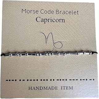 Zodiac Morse Code Bracelets, Wish Bracelet, Anklet, Bracelets, Star Sign Gifts, Zodiac Bracelet (Capricorn)