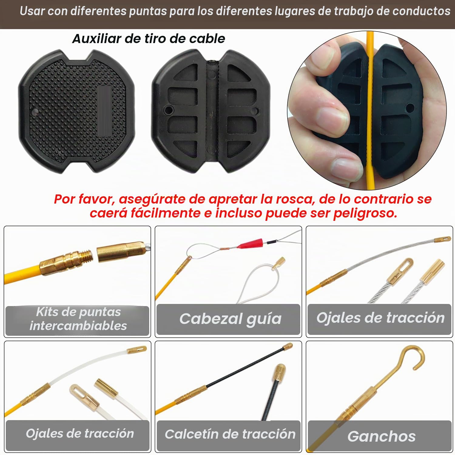 Cinta retráctil Guia Pasacables Trenzada 30m Guia Cables 4mm Alambre De Tracción Fibra de Vidrio Ayuda de Extracción de Cables para Tirar de Cable Guía Enhebrador de Alambre Electrico con Carcasa